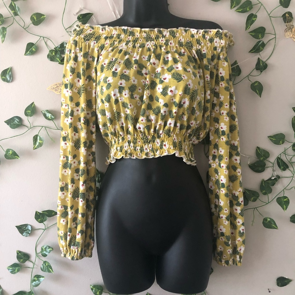 Knit stretchy off shoulder blouse